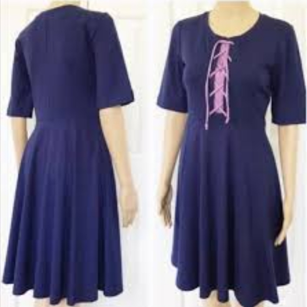Maeve LADIES SHORT SLEEVE LACE FRONT DRESS- S
